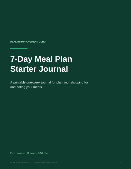 7-Day Meal Plan Starter Journal cover