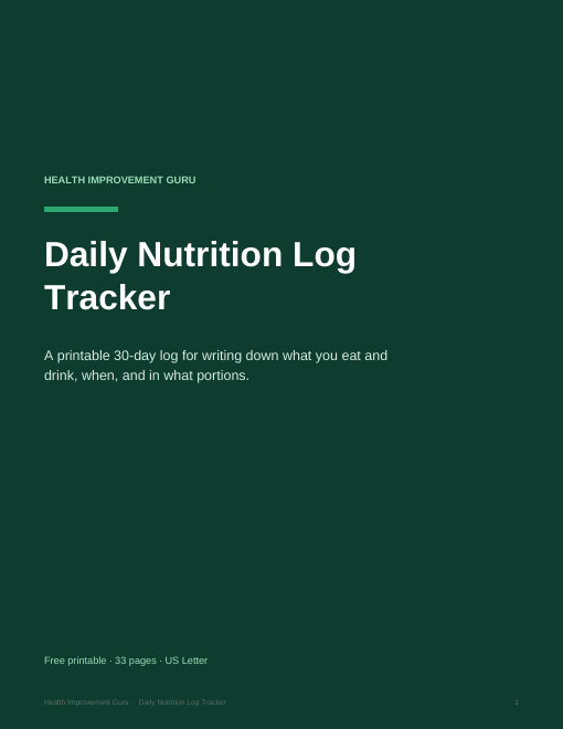 Daily Nutrition Log Tracker cover
