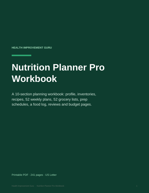 Nutrition Planner Pro Workbook cover