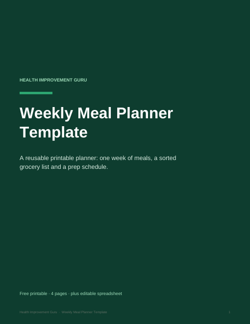 Weekly Meal Planner Template cover